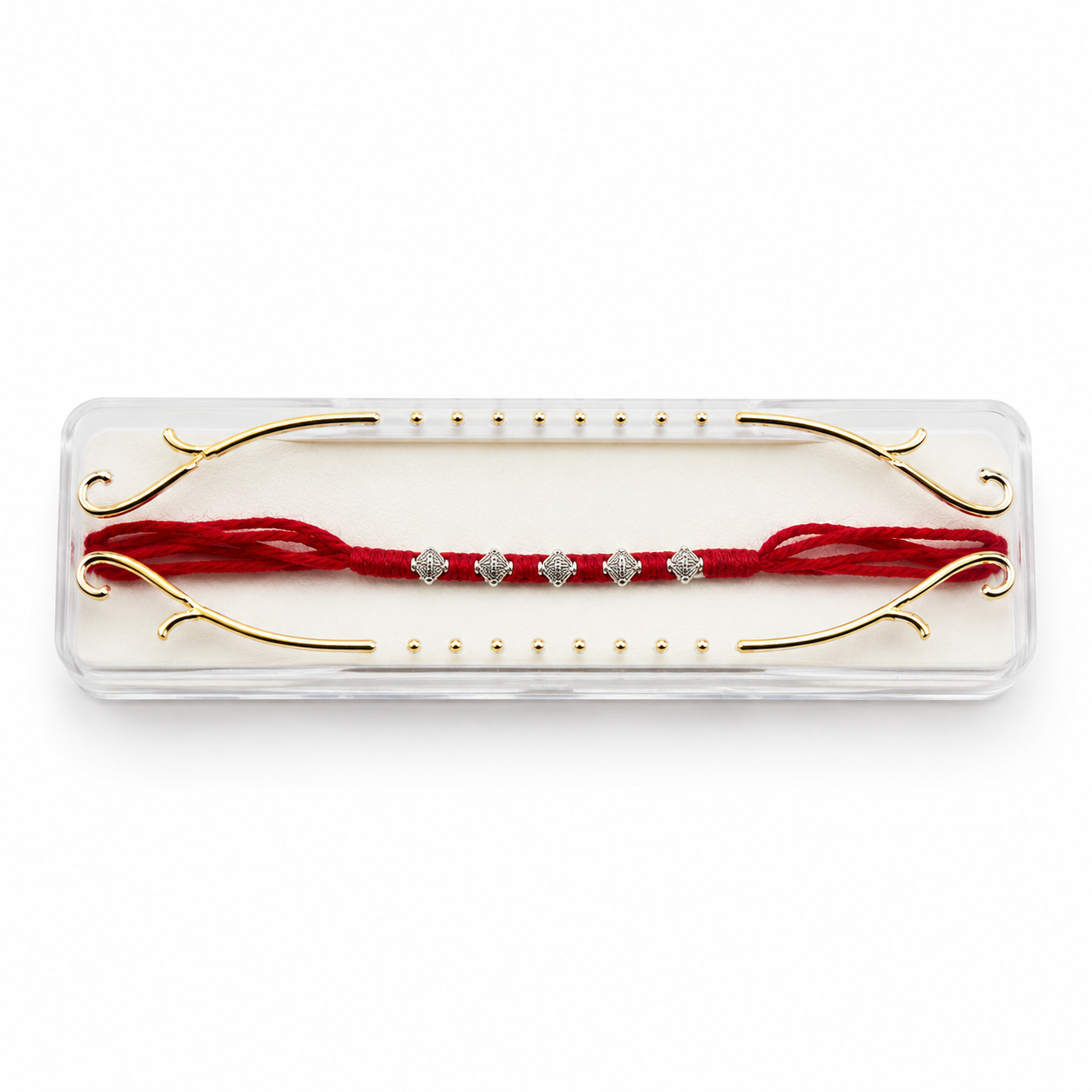 Classic Silver Plated Bead Rakhi