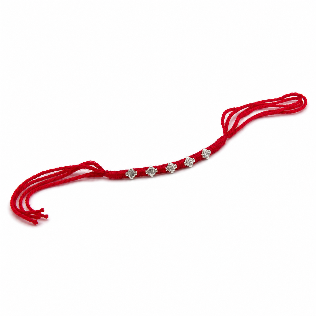 Classic Silver Plated Bead Rakhi