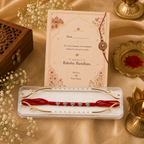 Classic Silver Plated Bead Rakhi