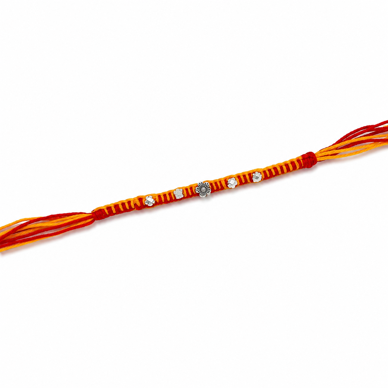 Floral Silver Plated Charm Rakhi