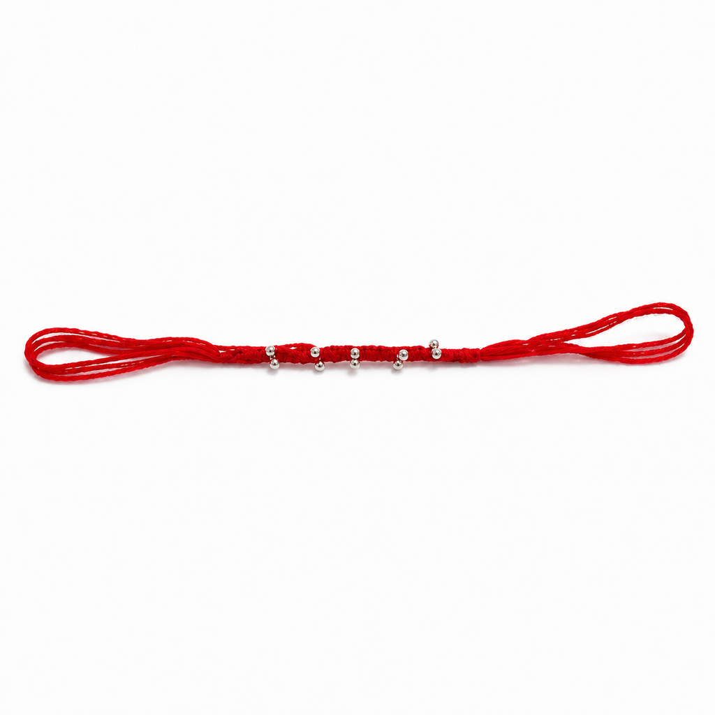 Panch Bead Silver Plated Rakhi