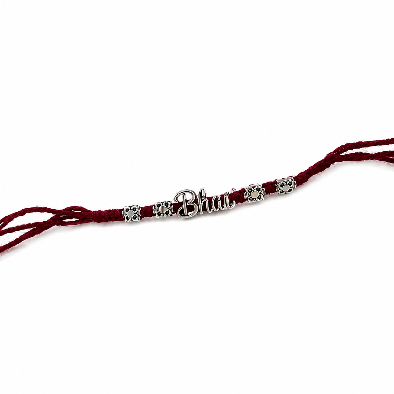 Silver Plated Bhai Charm Rakhi