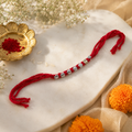 Silver Plated Leaf Sacred Thread Rakhi