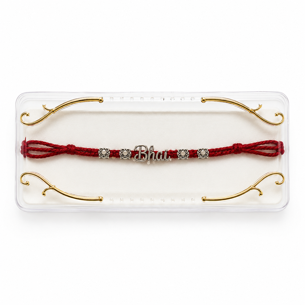Silver Plated Bhai Charm Rakhi