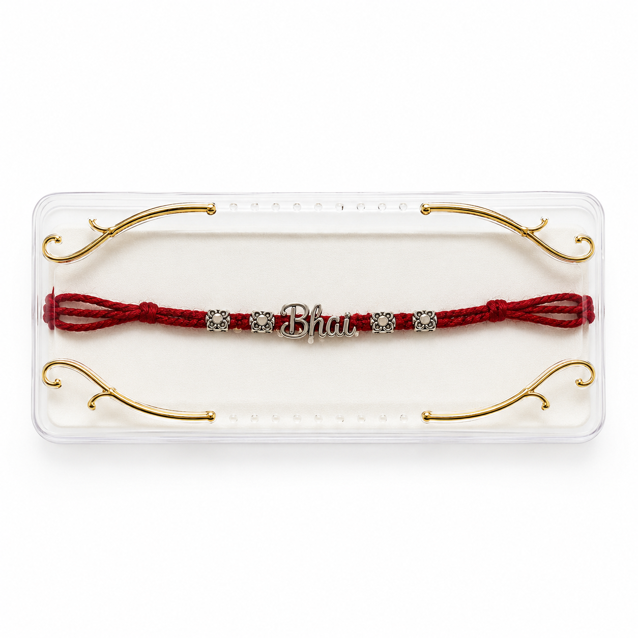 Silver Plated Bhai Charm Rakhi