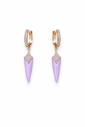 Purple Drop Earrings, Gold Dangle Earrings