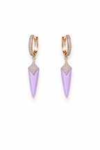 Purple Drop Earrings, Gold Dangle Earrings