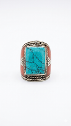Vintage Turquoise Statement Ring | Handmade Bohemian Tribal Ring