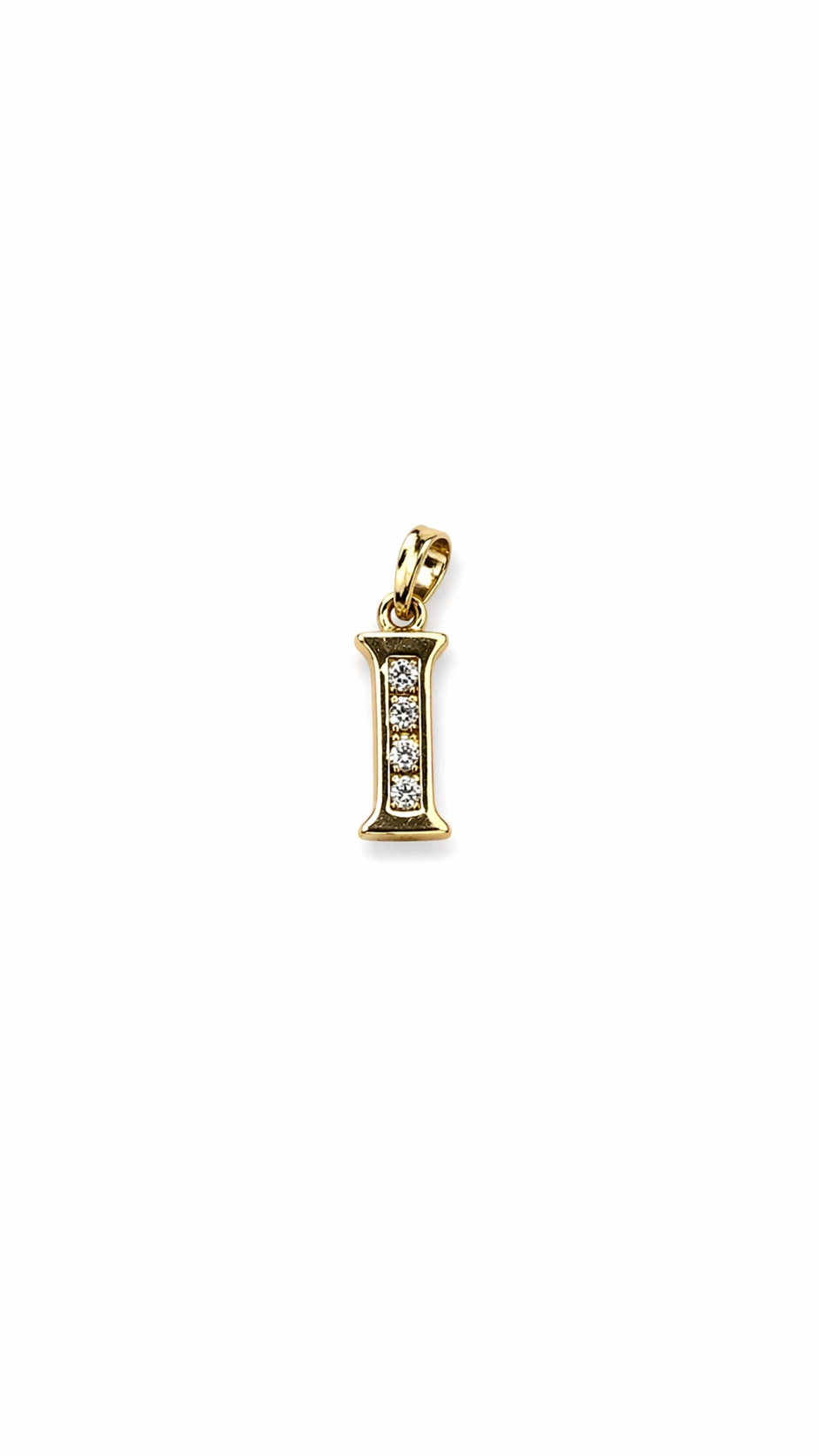 Elegant Gold Initial “I” Pendant Necklace