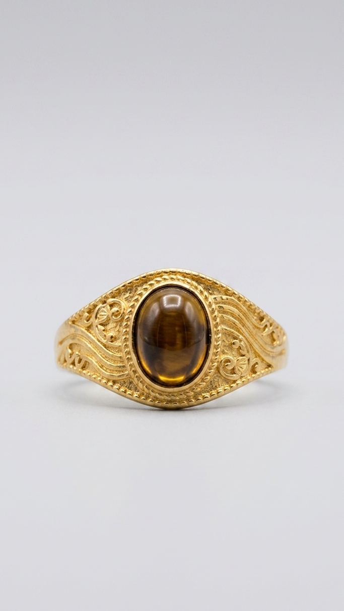 Vintage Tiger Eye Gold Ring