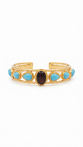 Turquoise & Garnet Open Cuff Bracelet
