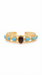 Turquoise & Garnet Open Cuff Bracelet