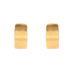 Minimalist Brushed Gold Hoop Stud Earrings