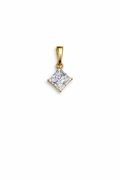 Gold Emerald Cut Diamond Pendant Necklace