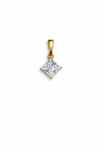 Gold Emerald Cut Diamond Pendant Necklace