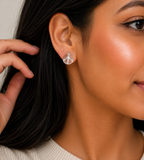 Natural Clear Quartz Stud Earrings