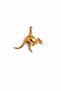 Gold Kangaroo Pendant Unique Animal Charm Necklace