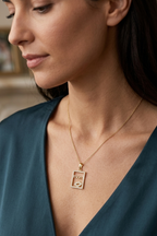 Gold “Mom” Pendant Necklace, Minimalist Mother Jewelry
