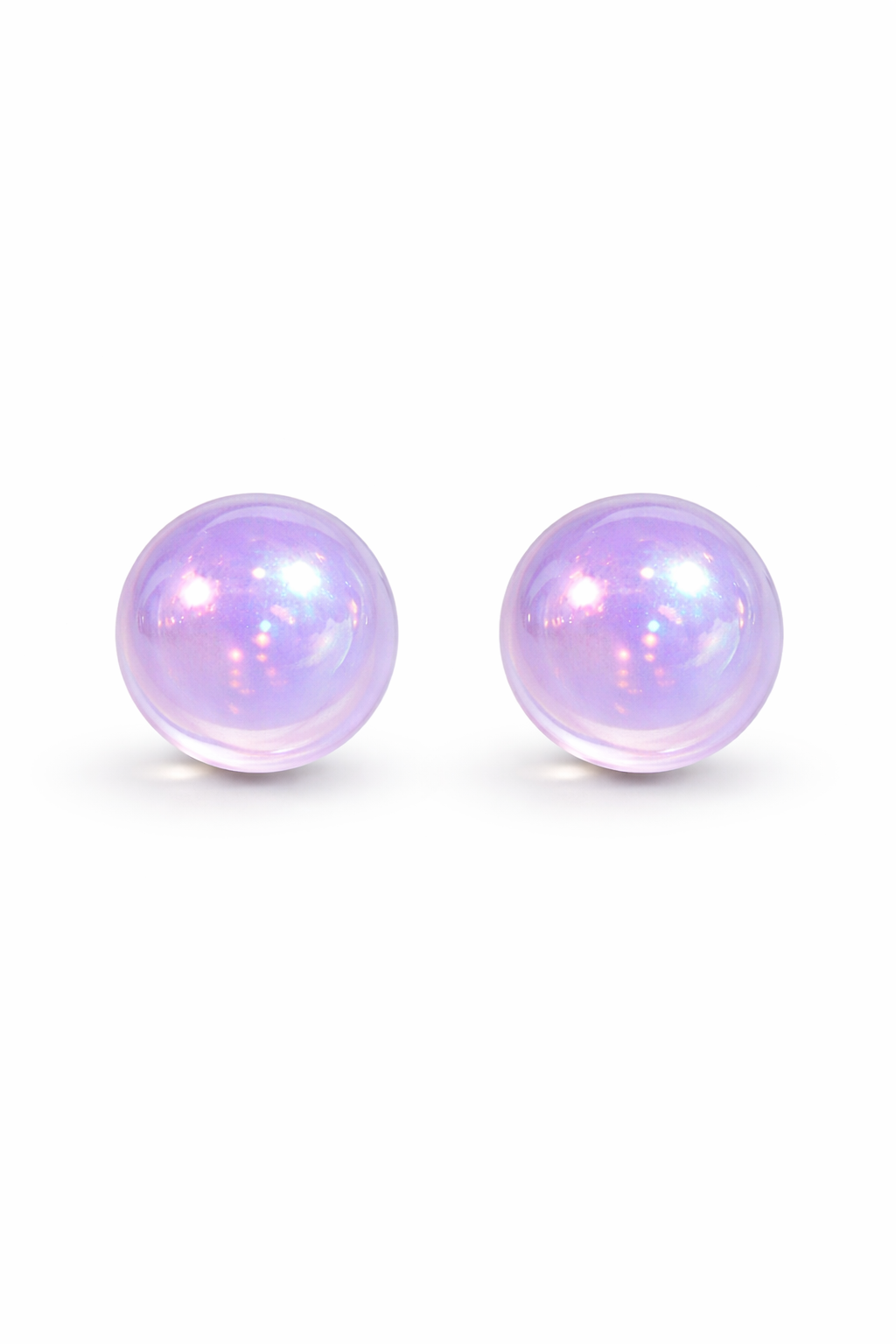 Purple Holographic Ball Earrings