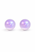 Purple Holographic Ball Earrings