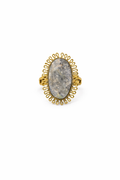 Golden Halo Stone Statement Adjustable Ring