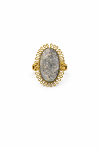 Golden Halo Stone Statement Adjustable Ring