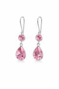 Blush Pink Teardrop Crystal Drop Earrings