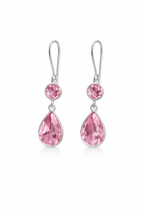Blush Pink Teardrop Crystal Drop Earrings