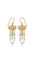 Clear Quartz Gecko Crystal Earrings