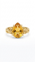 Citrine Pear Gold Ring