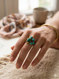 Turquoise & Malachite Stone Cluster Ring