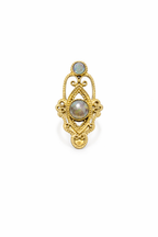 Ethereal Labradorite Filigree Adjustable Statement Ring