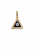 Gold Evil Eye Black Triangle Pendant Necklace
