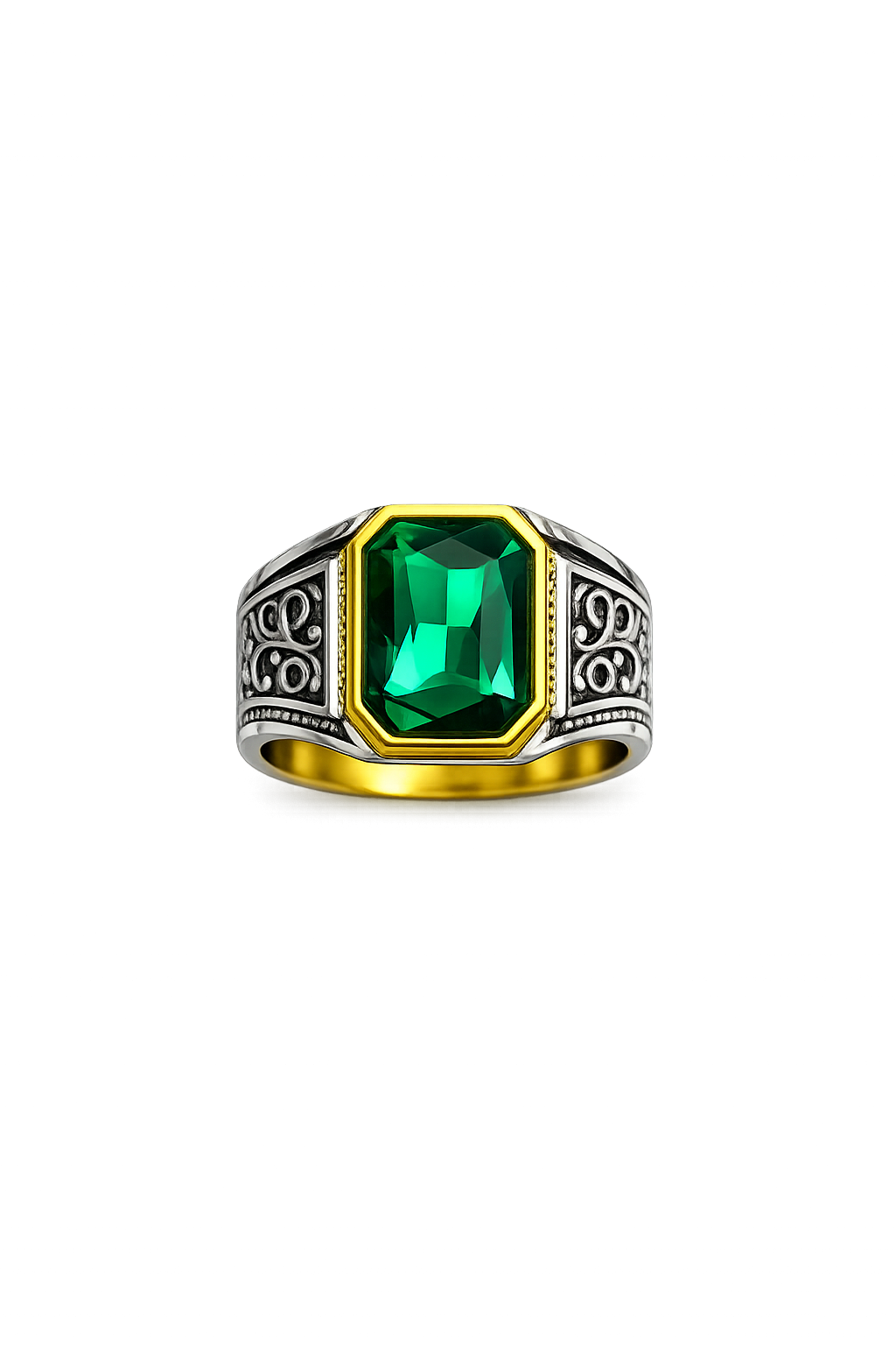 Vintage Emerald Green Gemstone Ring