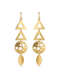 Multi-Layer Geometric Gold Statement Earrings
