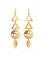 Multi-Layer Geometric Gold Statement Earrings