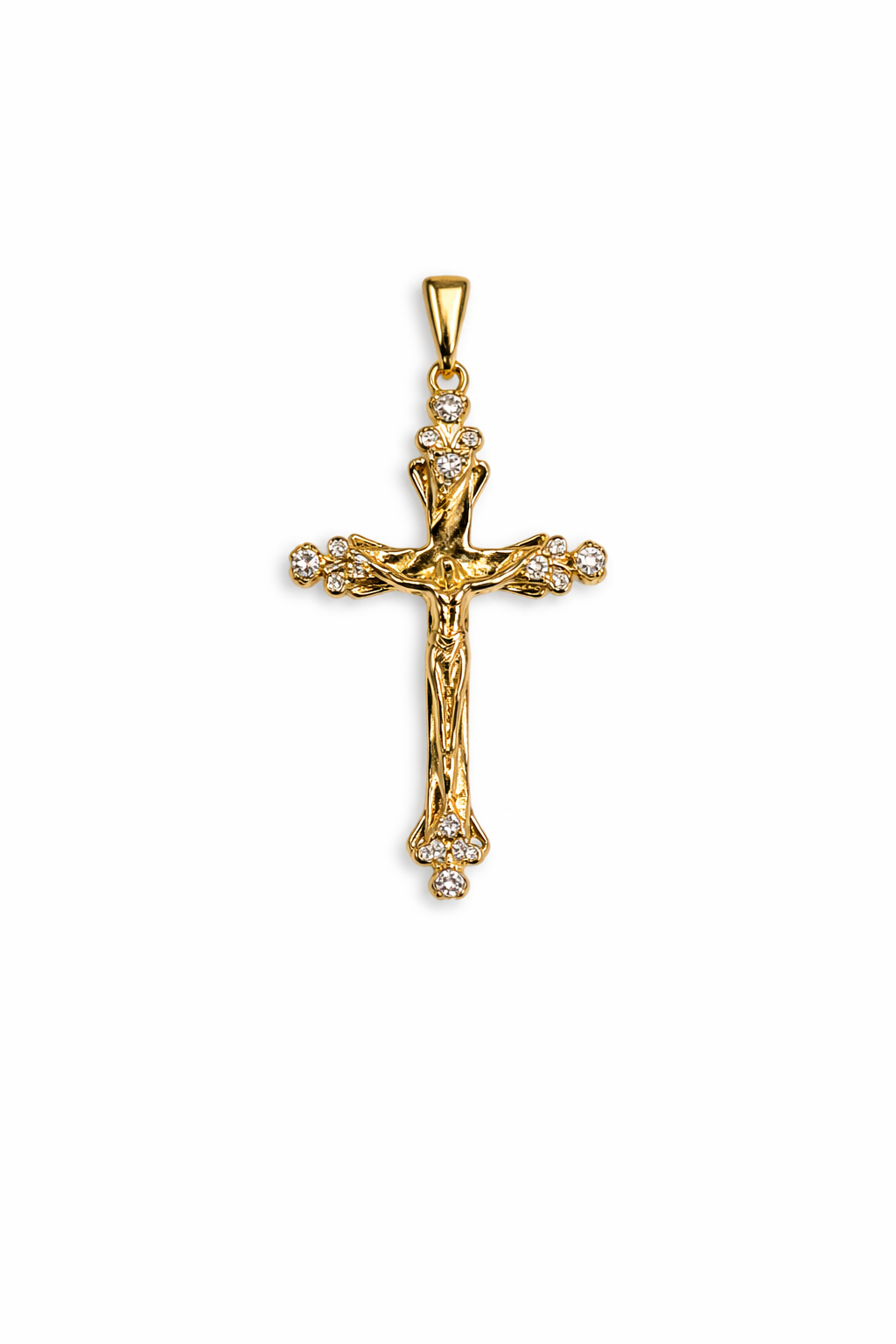 Gold Crucifix Cross Pendant, Jesus Cross Necklace Charm