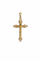Gold Crucifix Cross Pendant, Jesus Cross Necklace Charm