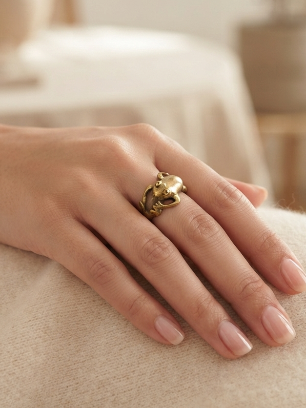 Frog Wrap Ring, Nature Inspired Animal Ring