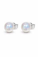 White Holographic Ball Earrings