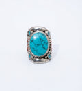 Natural Turquoise Tibetan Statement Ring