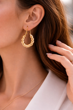 Twisted Gold Hoop Earrings