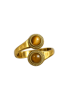 Minimalist Double Tiger Eye Open Ring
