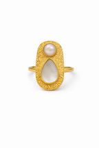 Pearl & Moonstone Statement Ring