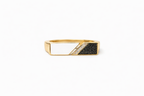 Geometric Black & White Enamel Gold Ring
