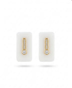 Minimalist White Enamel Stud Earrings
