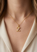 Gold Letter Z Initial Pendant