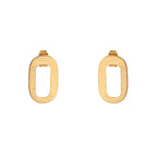 Modern Oval Cut-Out Gold Stud Earrings