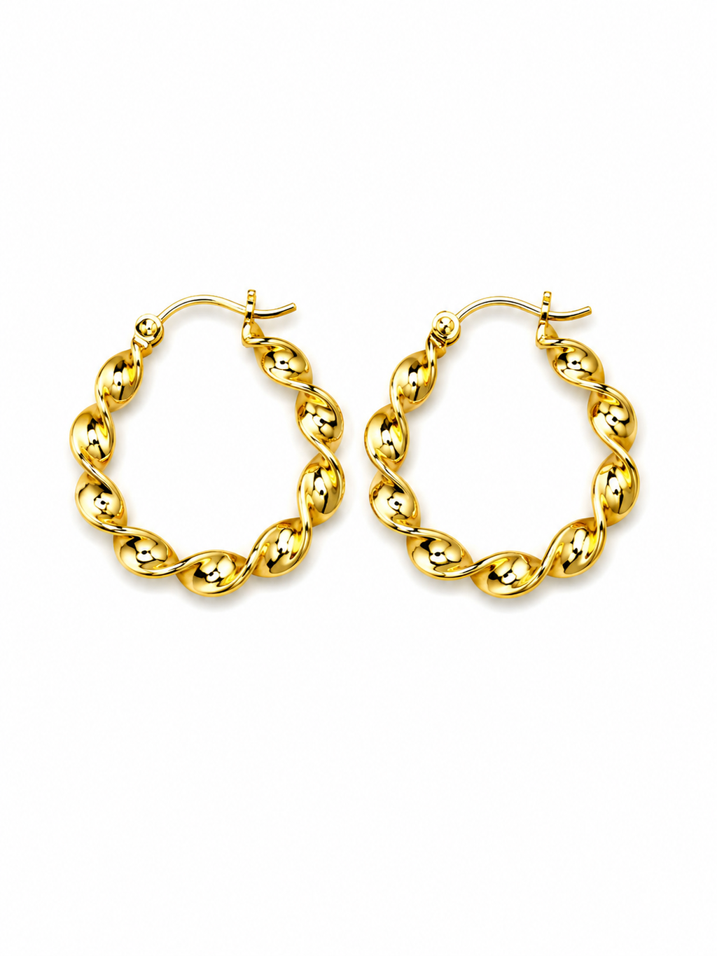 Twisted Gold Hoop Earrings