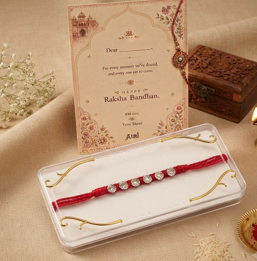 Silver Disc Rakhi for Brother